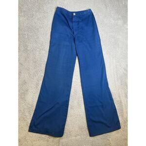 Vintage Dittos Pants Teens Size 10 Blue Flare Wide Leg High Waisted Retro Class